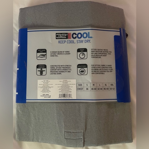 •Large• New Mens 32 Degree Cool 2 PACK Heather Purple/Grey Soft Polo Shirts - Picture 2 of 11